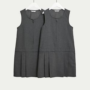 Mark & Spencer Girls’ Grey Crease Resistant School Pinafores, 5-6 selling only 1
